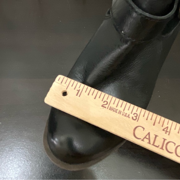 LUCKY BRAND Black Leather Double Buckle Moto Ankle Boots Size 7.5 - Picture 8 of 12